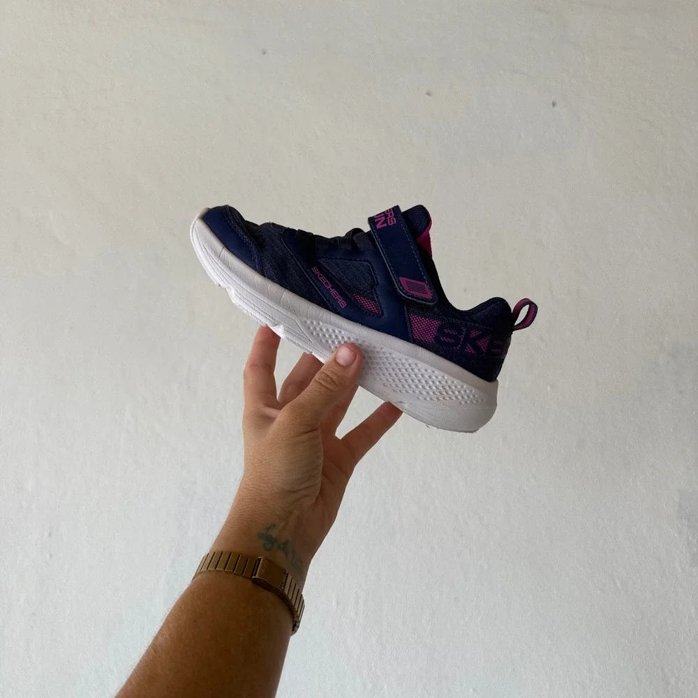 Skechers GOrun Elevate Sporty Spectacular Navy Hook & Loop Sneakers Kids 13.5